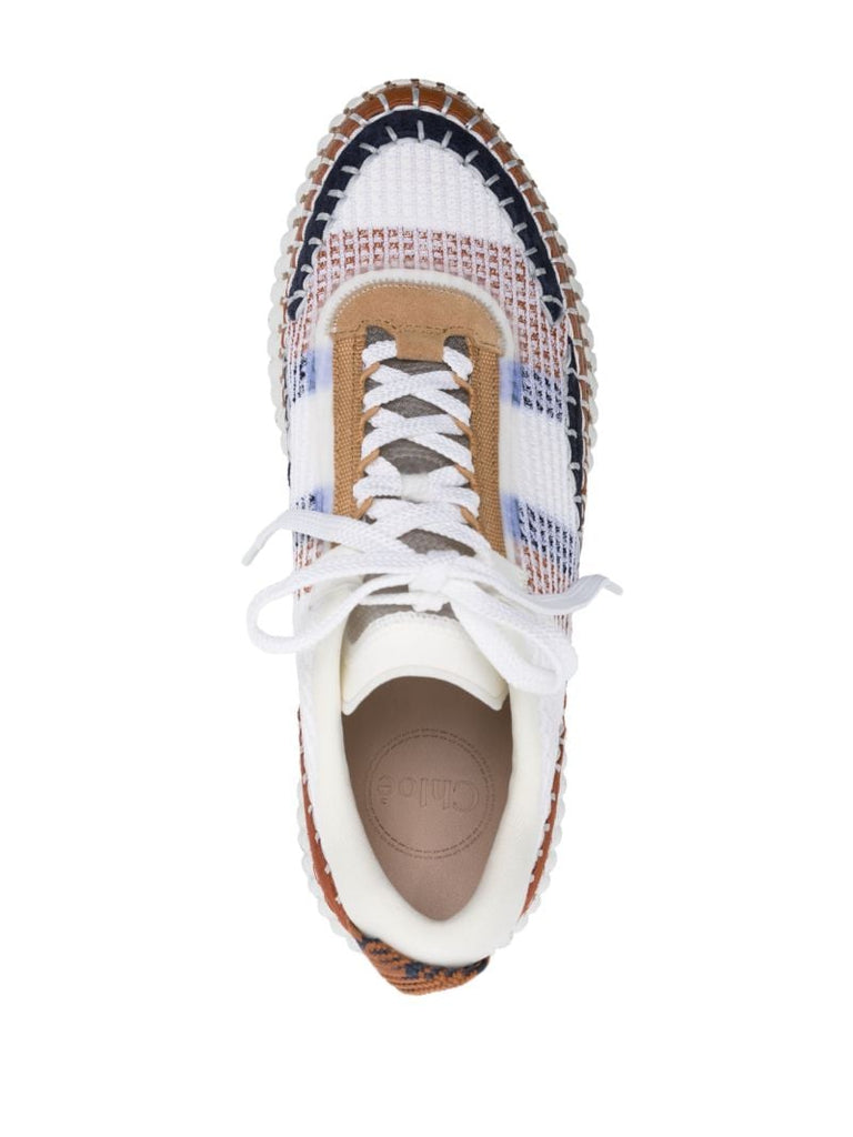 White Nama Panelled Sneakers