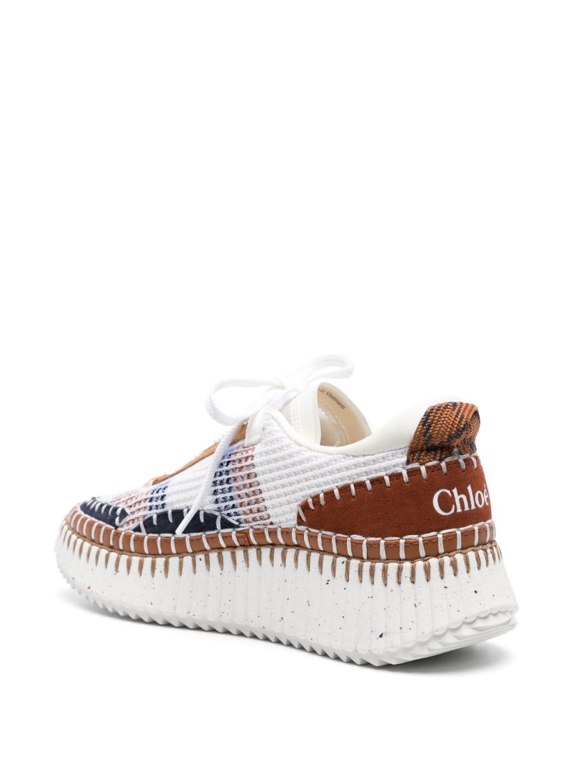 White Nama Panelled Sneakers