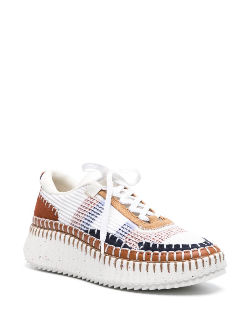 White Nama Panelled Sneakers