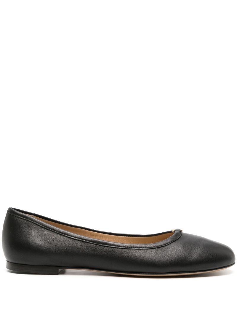 Black Marcie Leather Ballerina Shoes