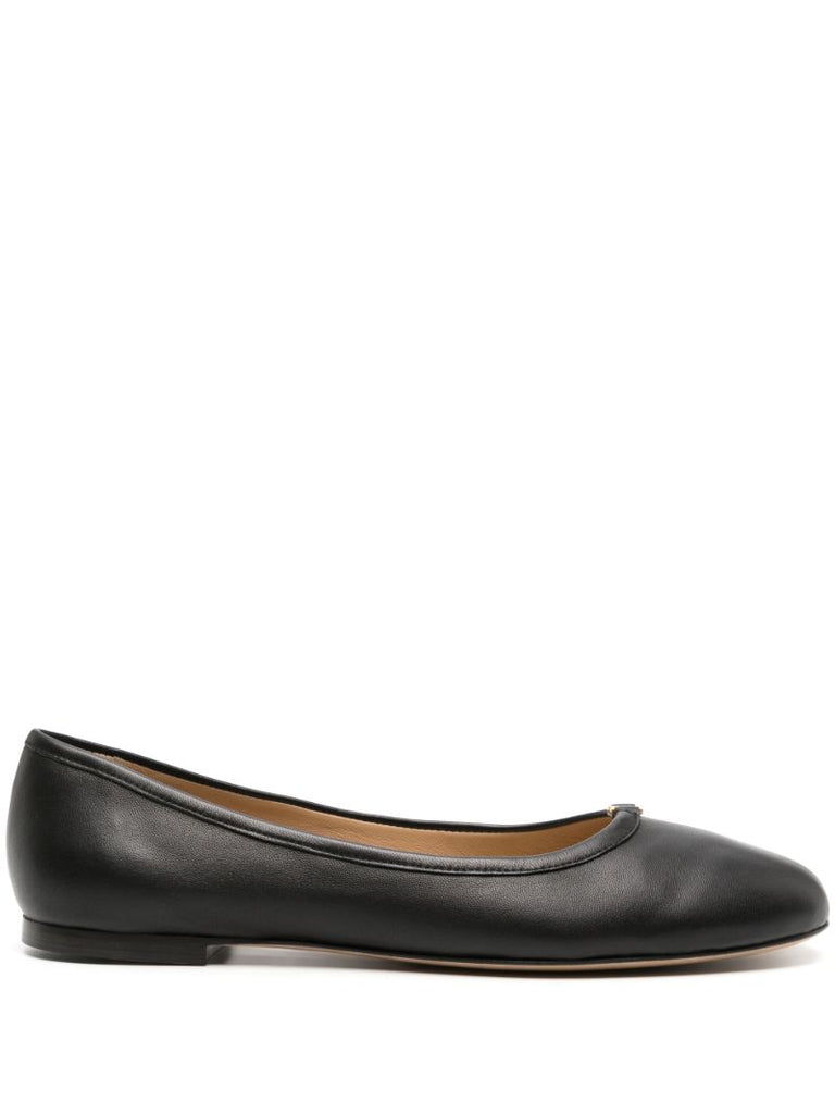 Black Marcie Leather Ballerina Shoes