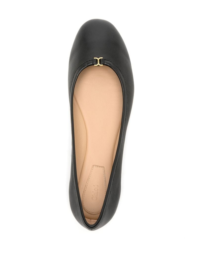 Black Marcie Leather Ballerina Shoes