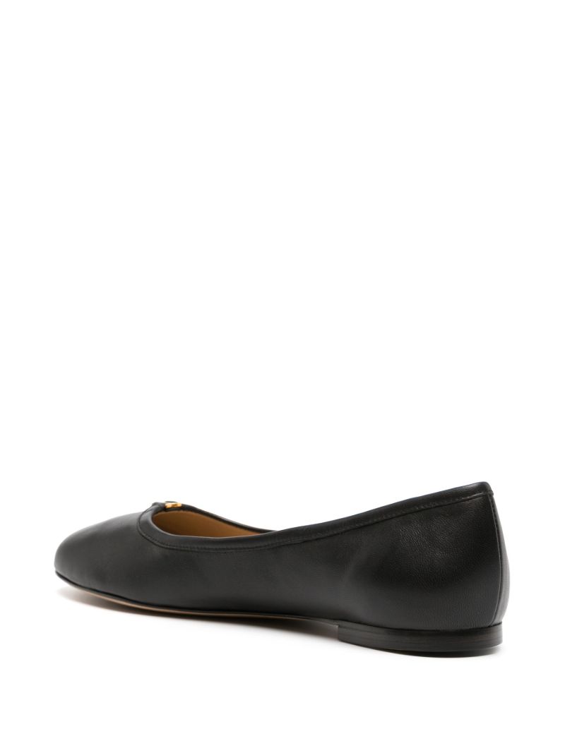 Black Marcie Leather Ballerina Shoes