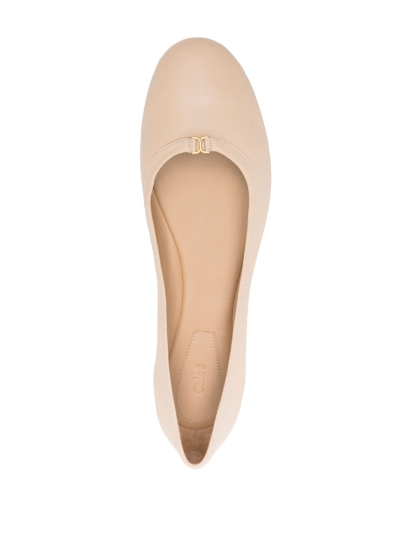 Neutral Marcie Leather Ballerina Shoes