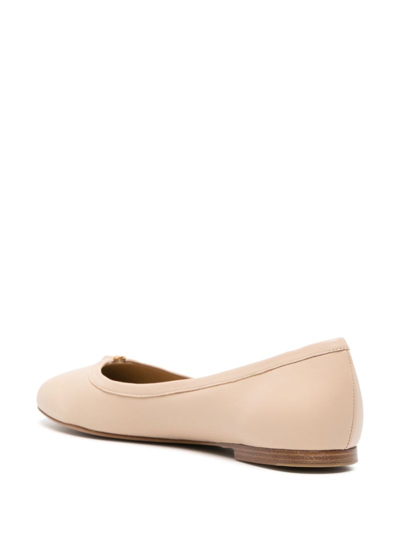 Neutral Marcie Leather Ballerina Shoes