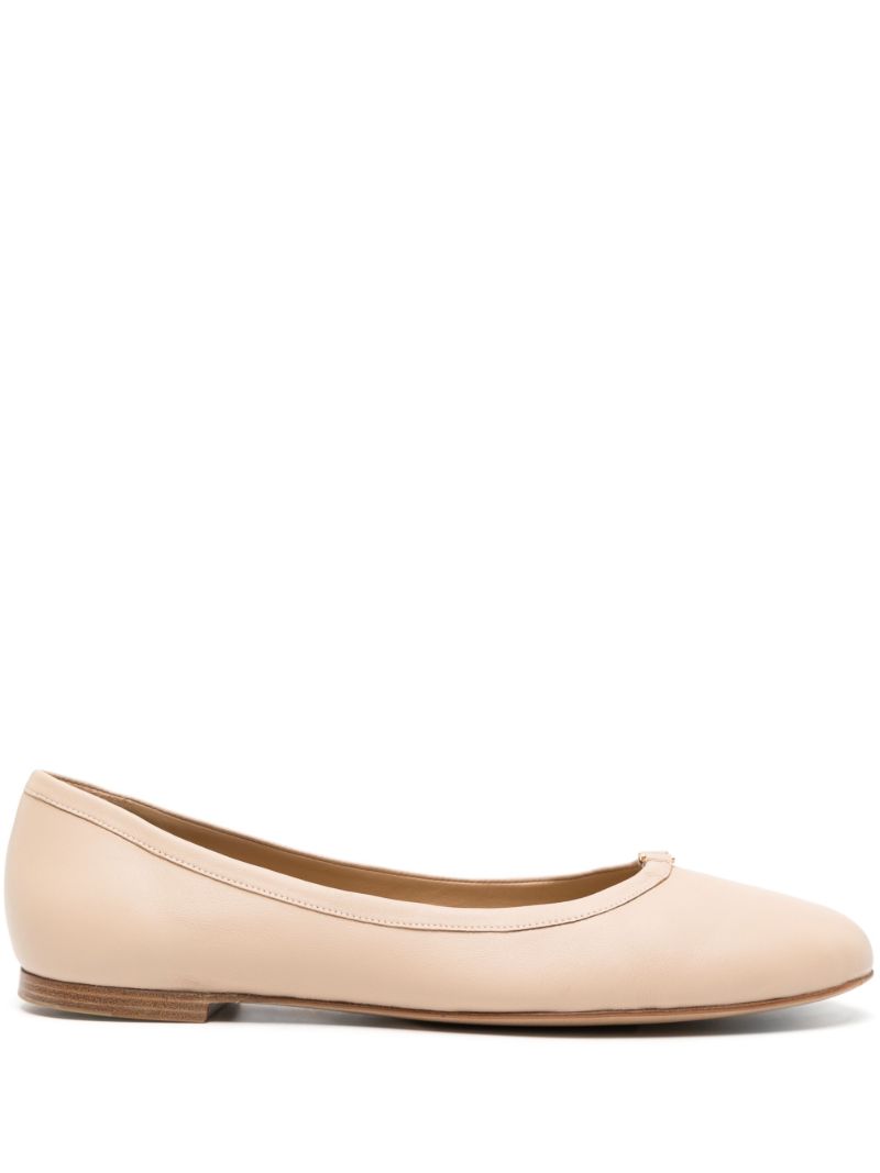 Neutral Marcie Leather Ballerina Shoes