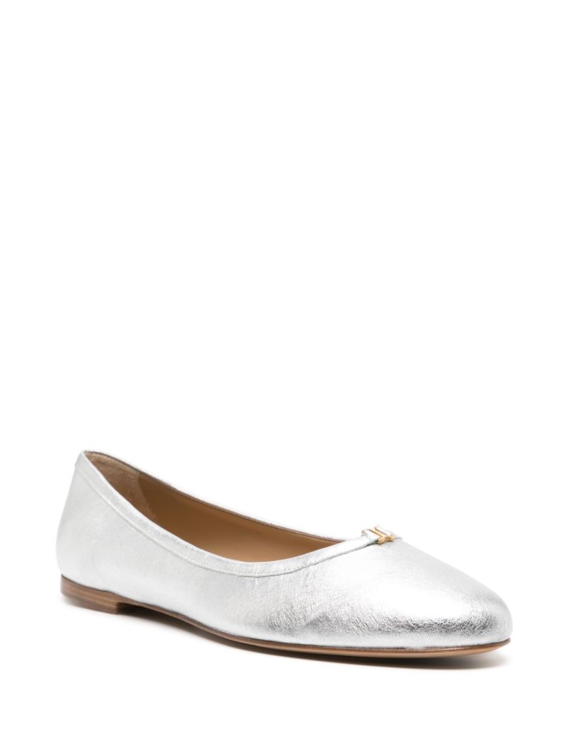 Silver Marcie Metallic Leather Ballerina Shoes