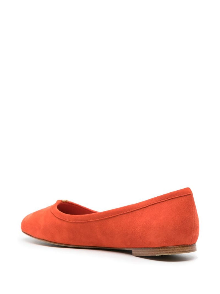 Orange Marcie Suede Ballerina Shoes