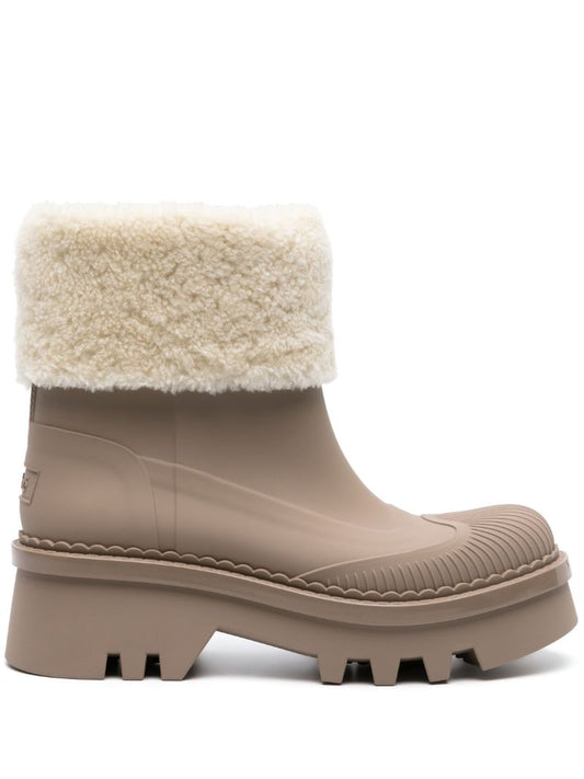 Brown Raina Shearling-trim Boots