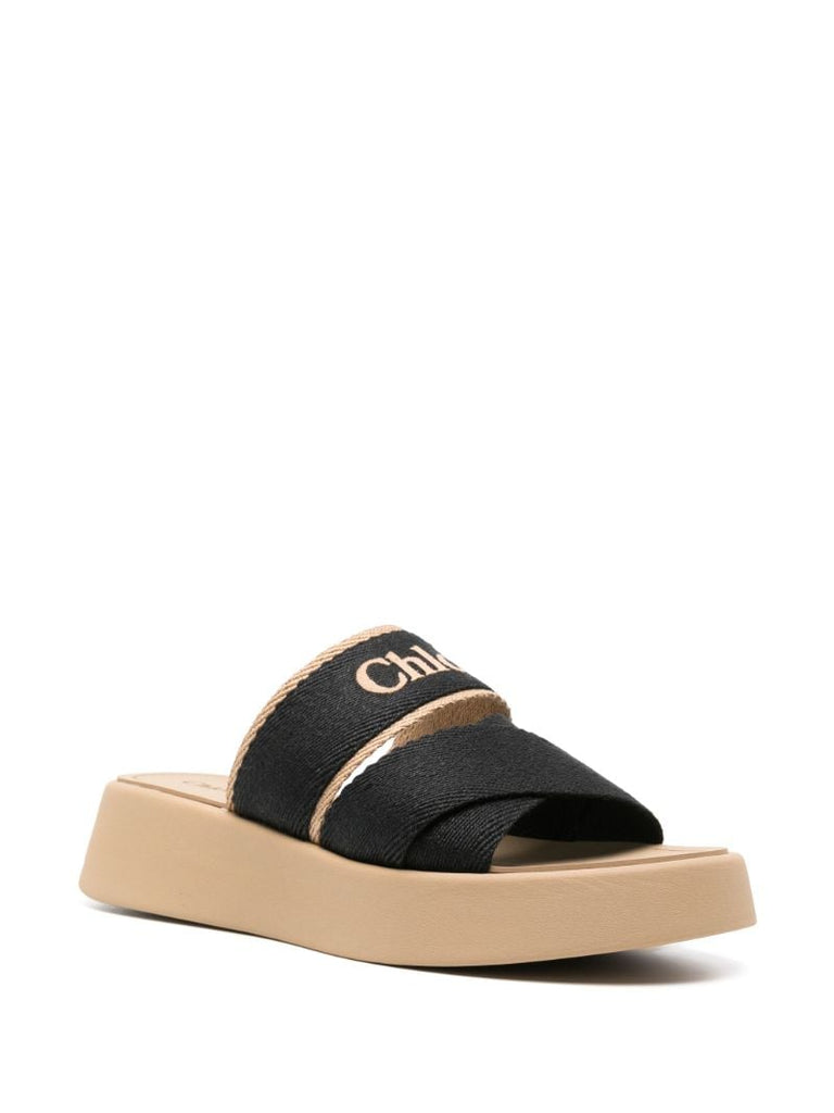 Black Mila 40 Flatform Slides