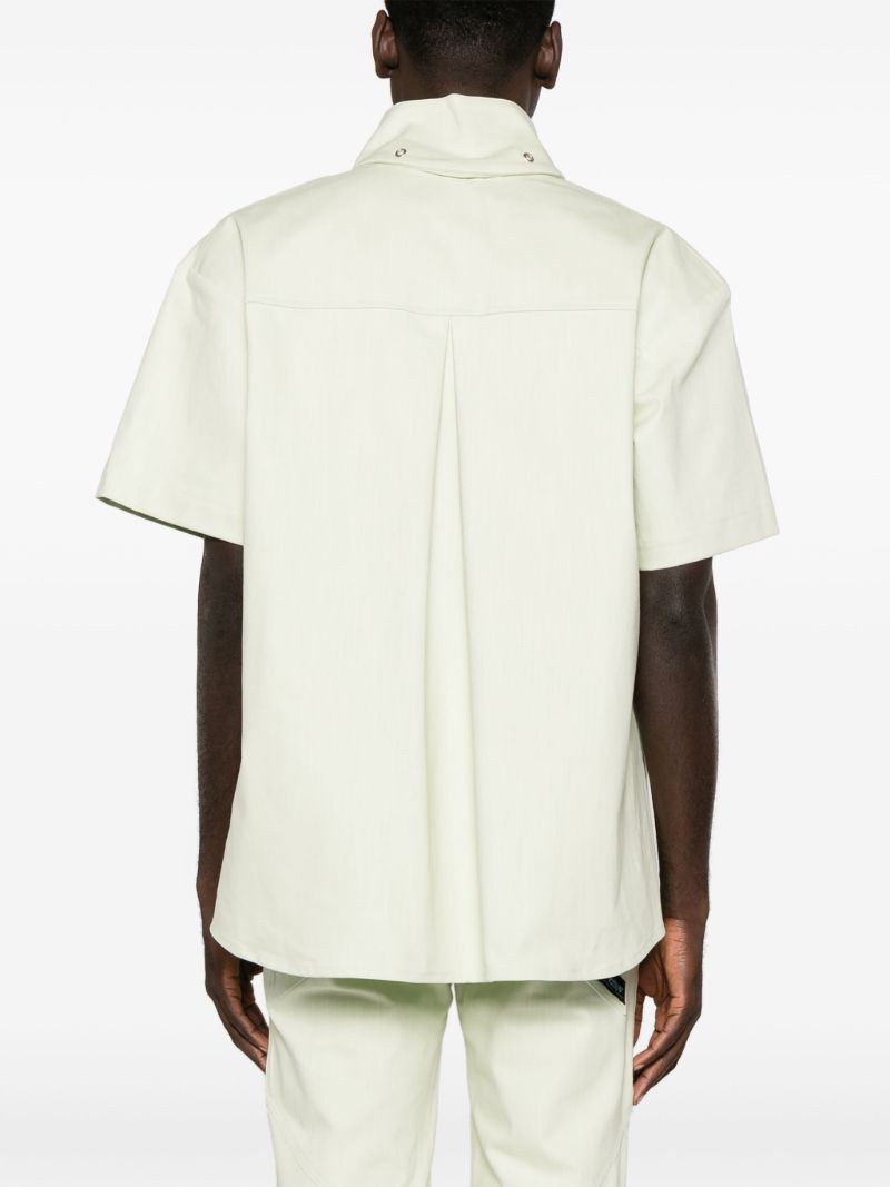 Green Detachable-collar Cotton Shirt