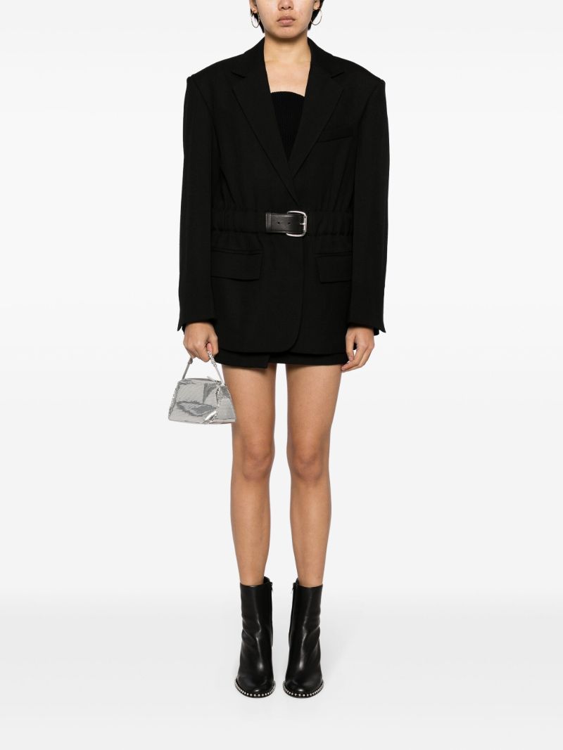 Black Belted Wool Blazer