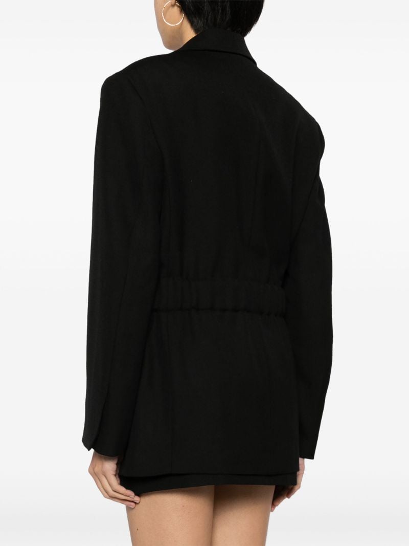 Black Belted Wool Blazer