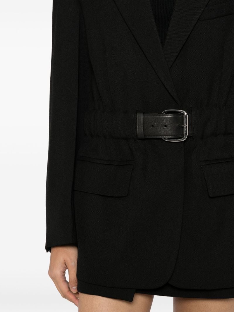 Black Belted Wool Blazer