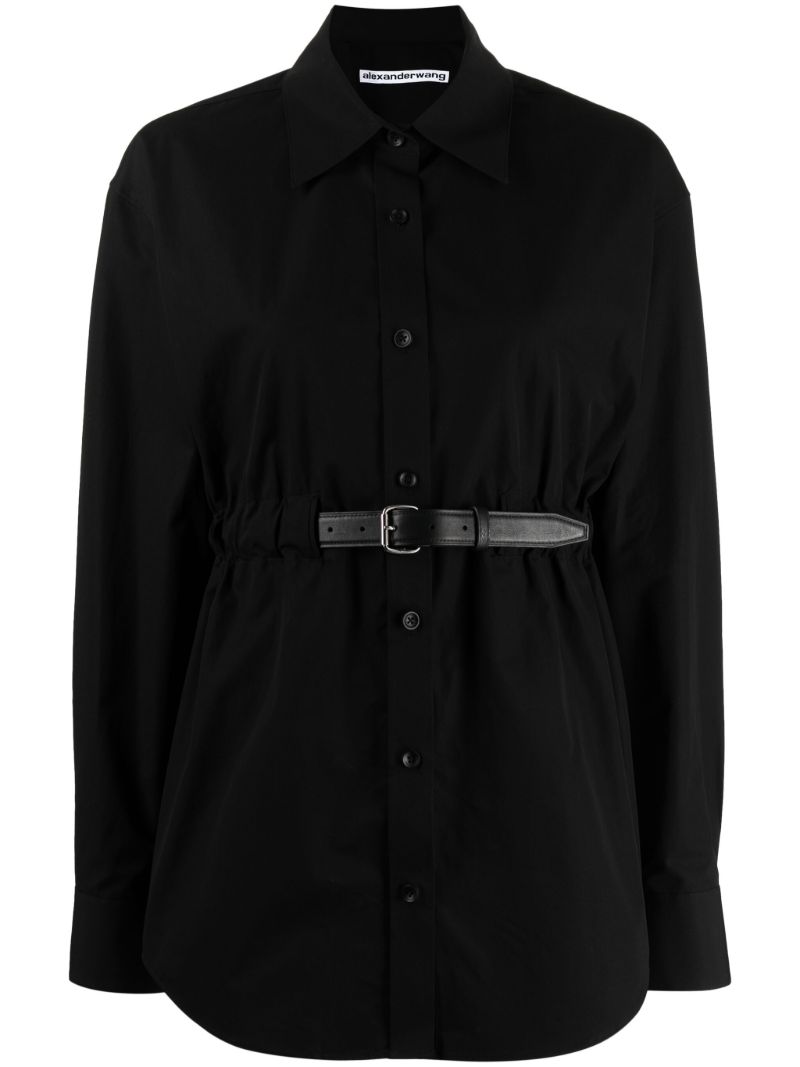 Black Belted Cotton Shirt