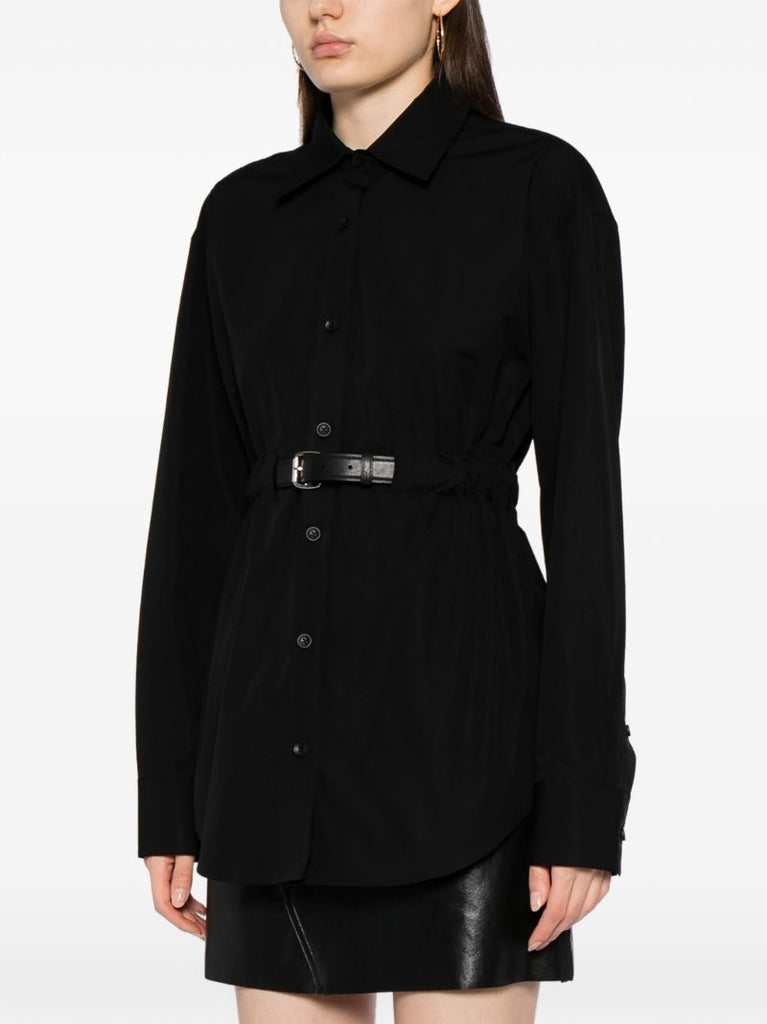 Black Belted Cotton Shirt