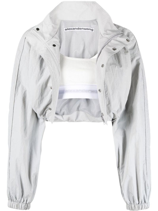 Grey Removable-top Cropped Jacket