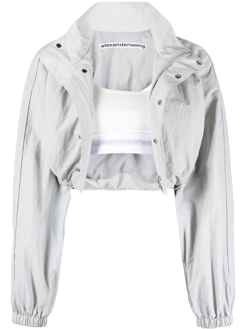 Grey Removable-top Cropped Jacket