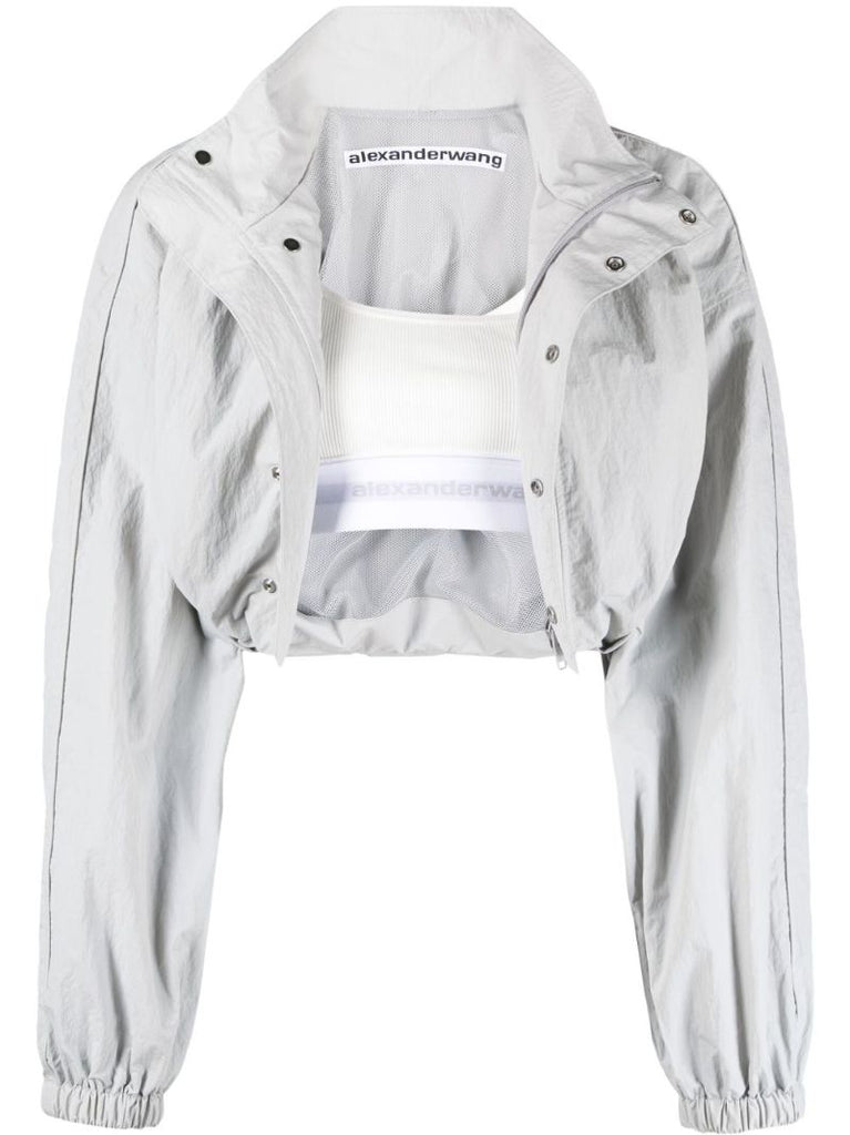 Grey Removable-top Cropped Jacket