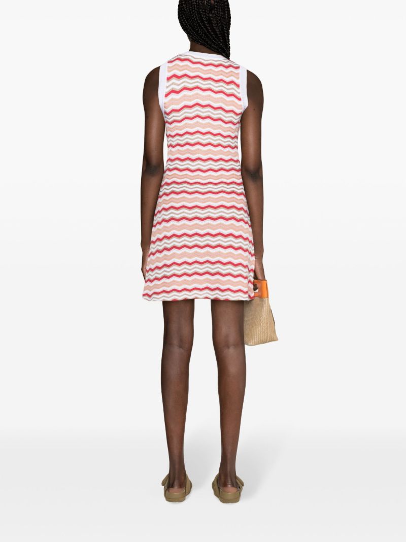 Red Zigzag Knitted Mini Dress
