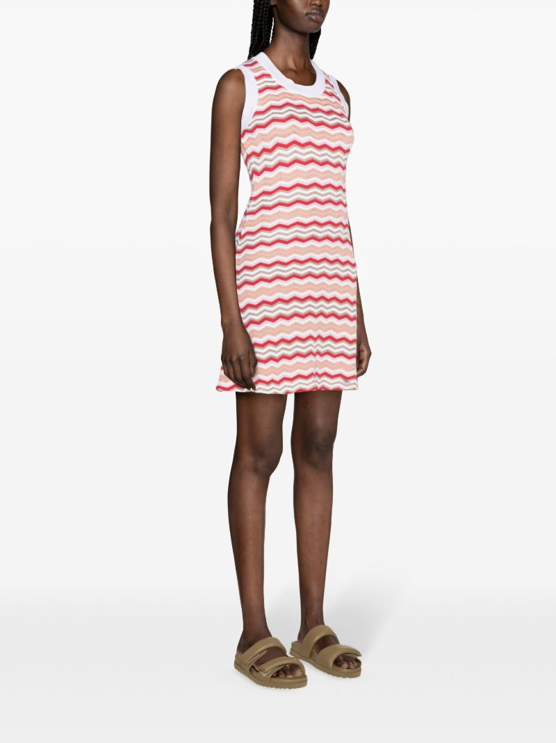 Red Zigzag Knitted Mini Dress
