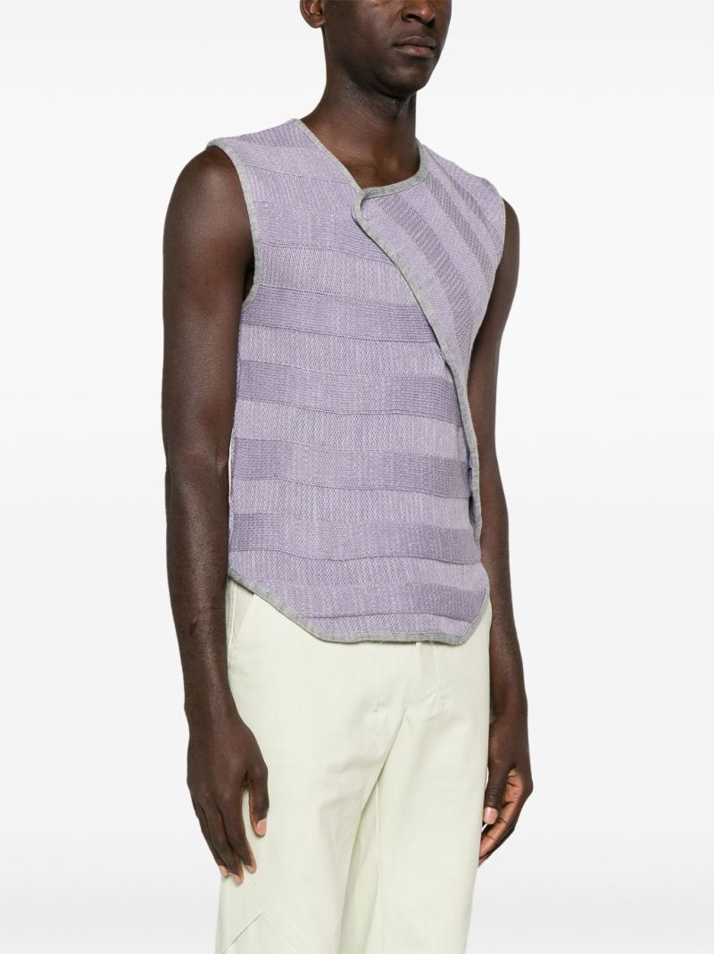 Purple Striped Wrap Vest