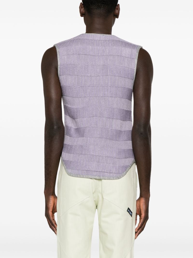 Purple Striped Wrap Vest