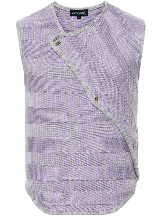 Purple Striped Wrap Vest