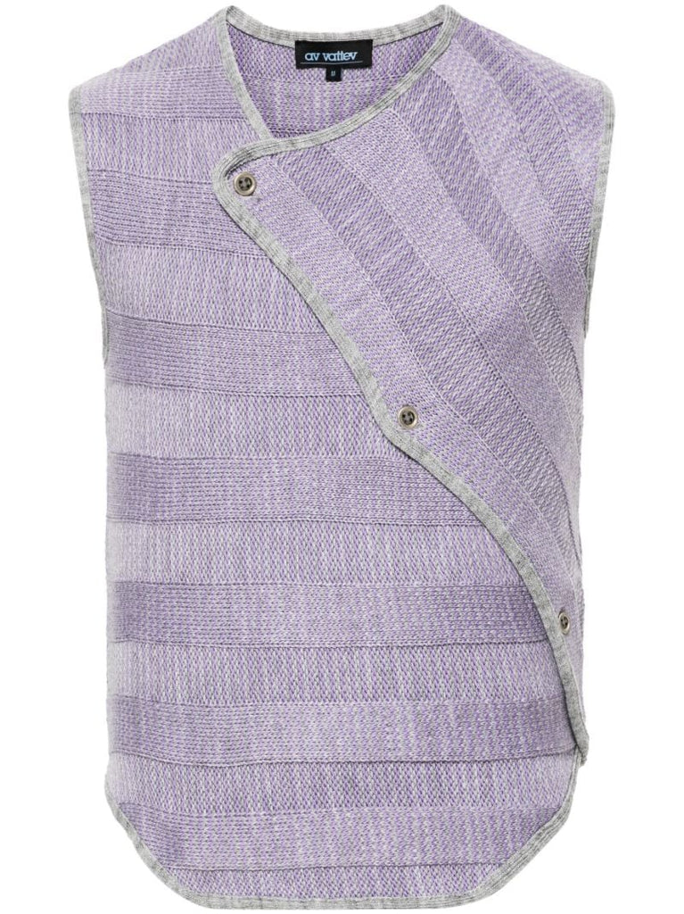 Purple Striped Wrap Vest