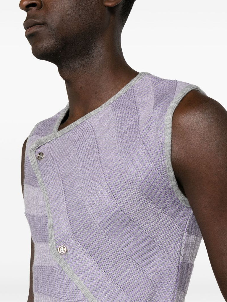 Purple Striped Wrap Vest