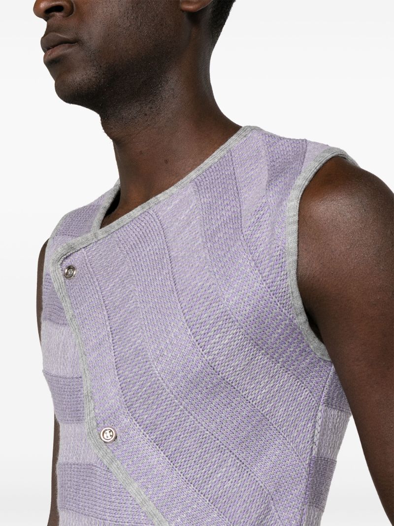 Purple Striped Wrap Vest