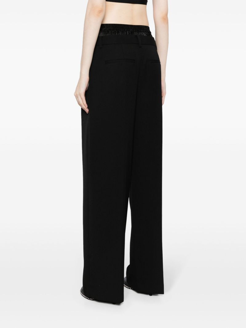 Black Layered-waist Wool Trousers