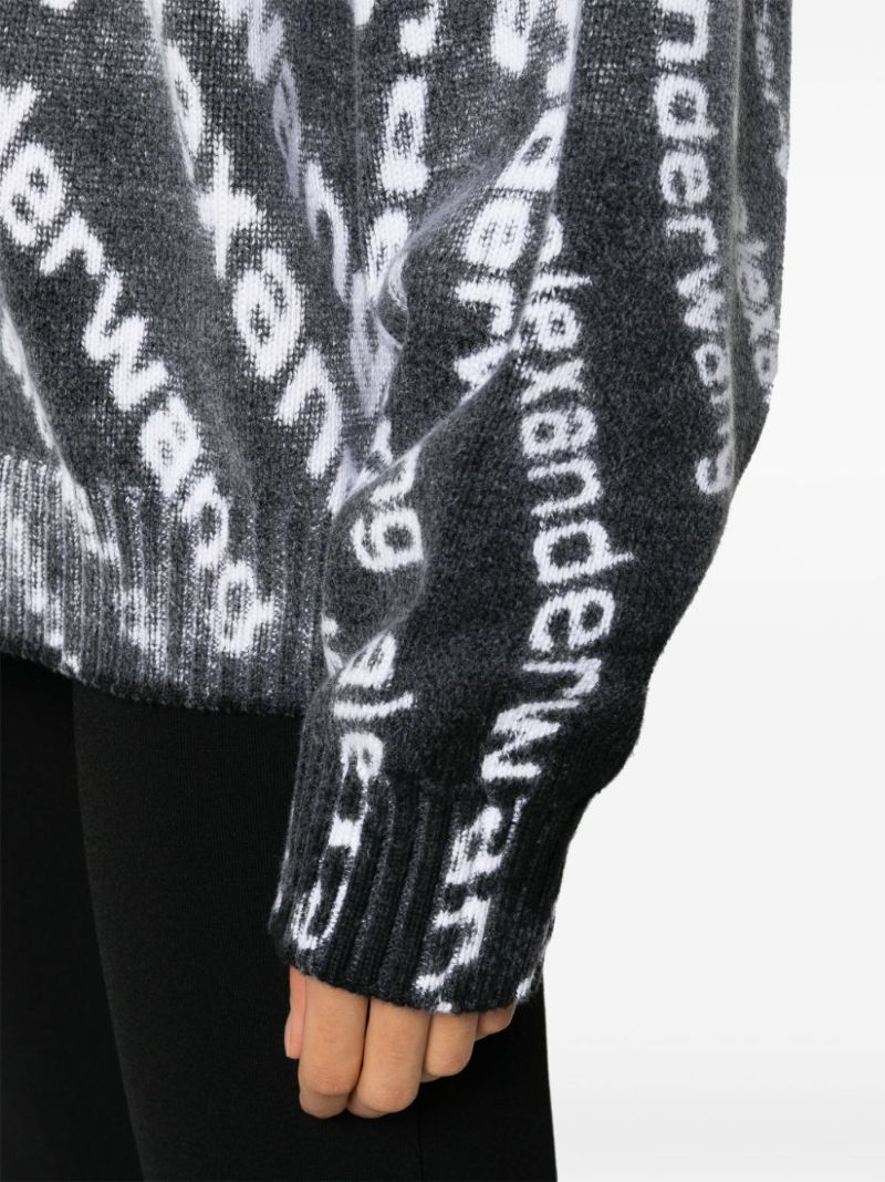 Black Logo-print Cotton Sweater