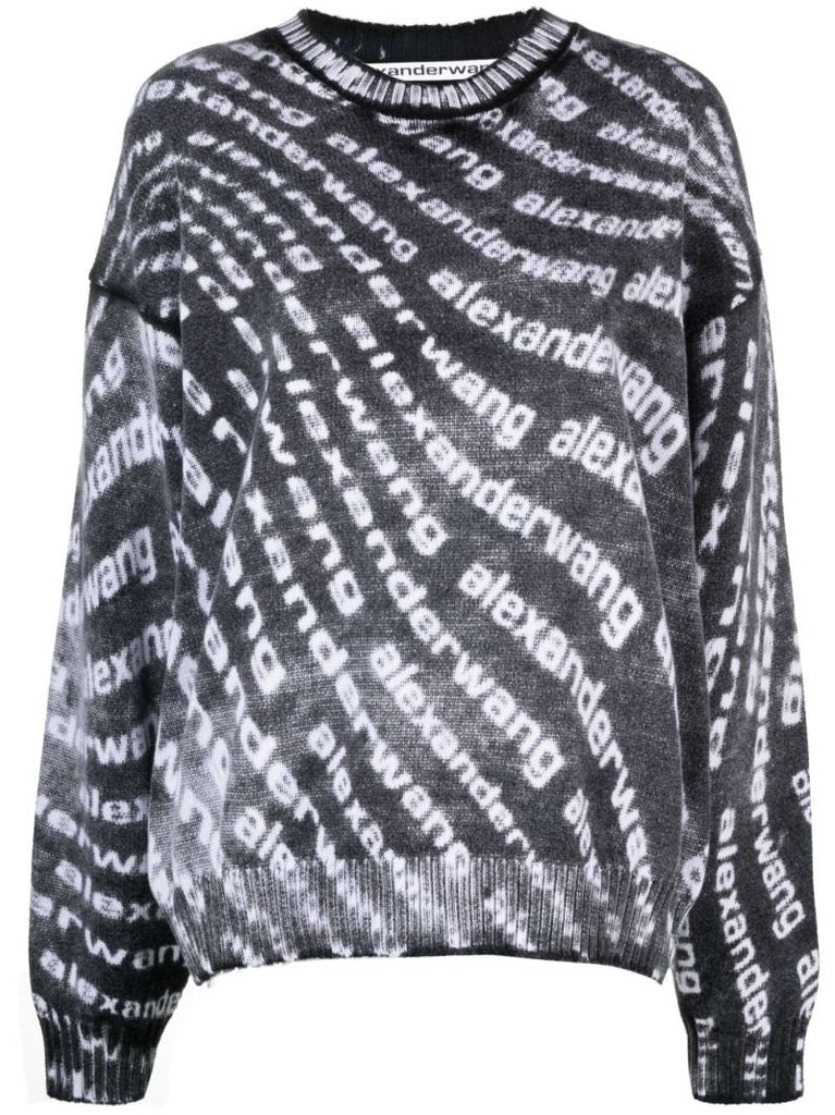Black Logo-print Cotton Sweater