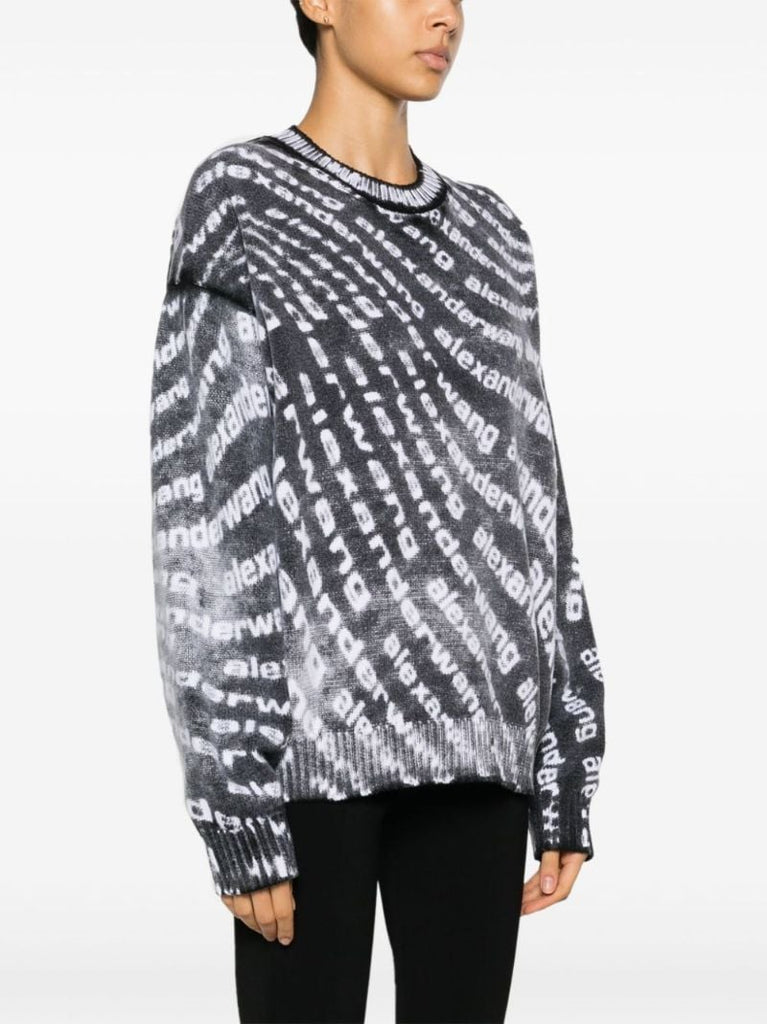 Black Logo-print Cotton Sweater