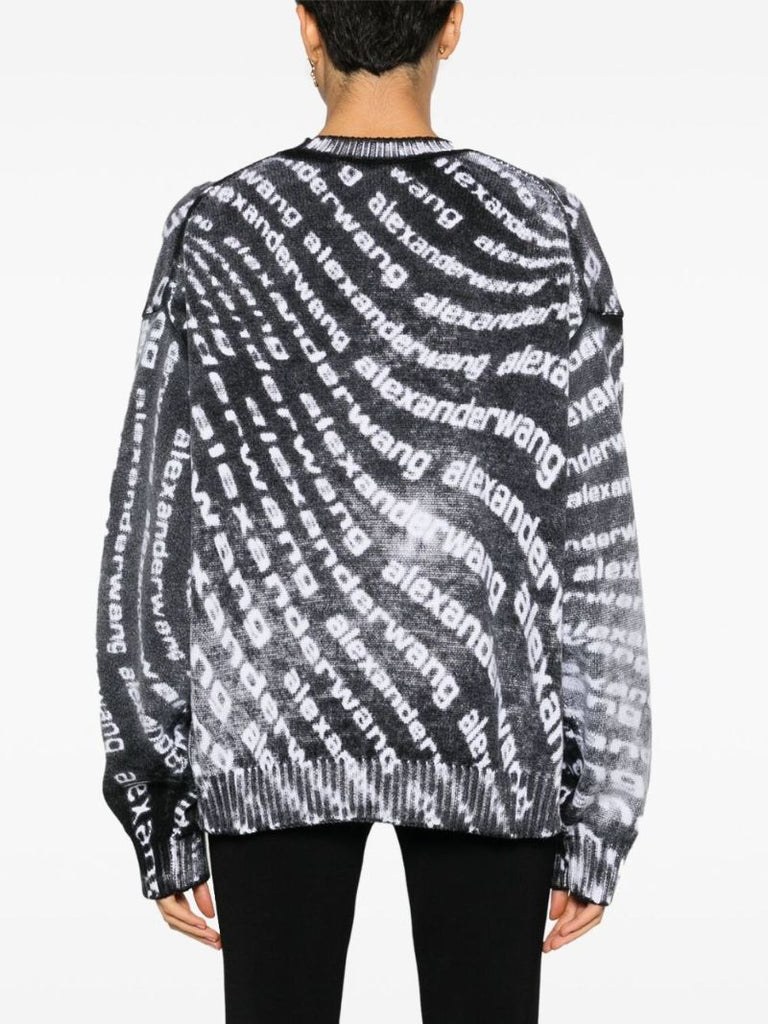 Black Logo-print Cotton Sweater
