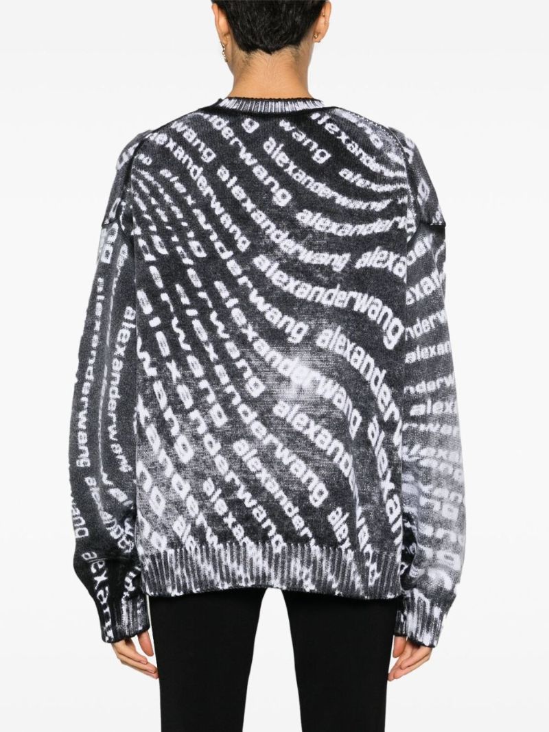 Black Logo-print Cotton Sweater