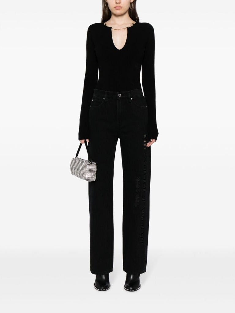 Black High Waist Wide-legged Jeans