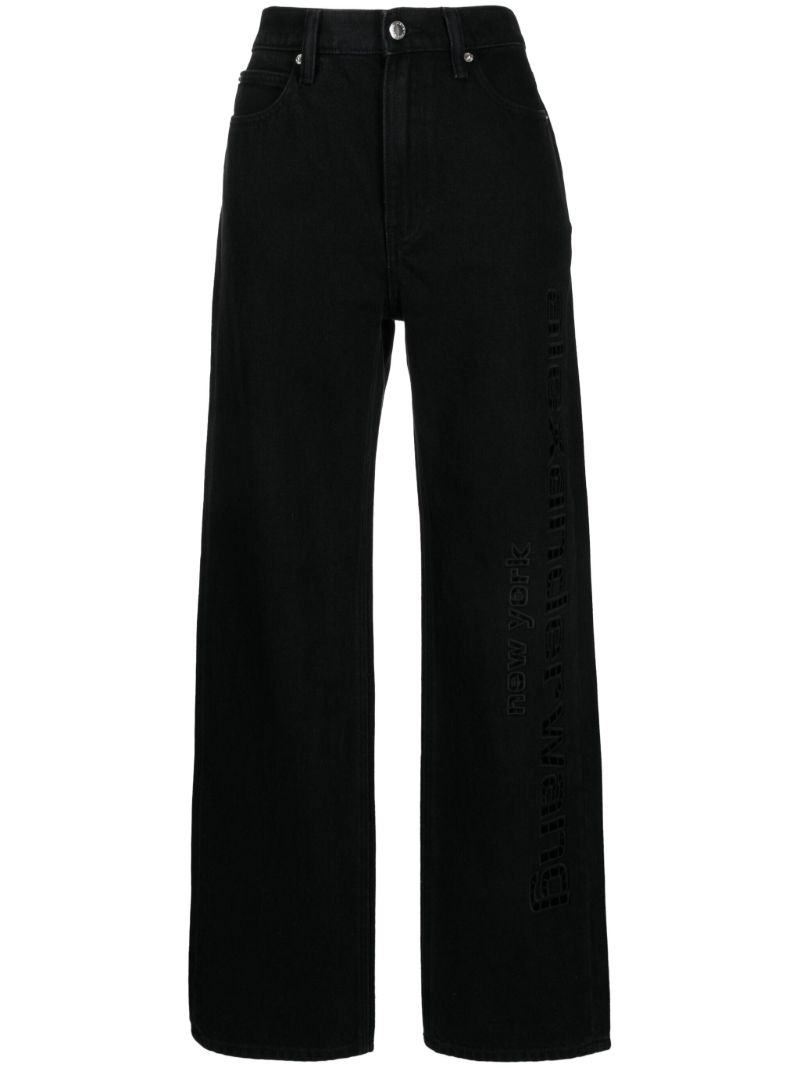 Black High Waist Wide-legged Jeans