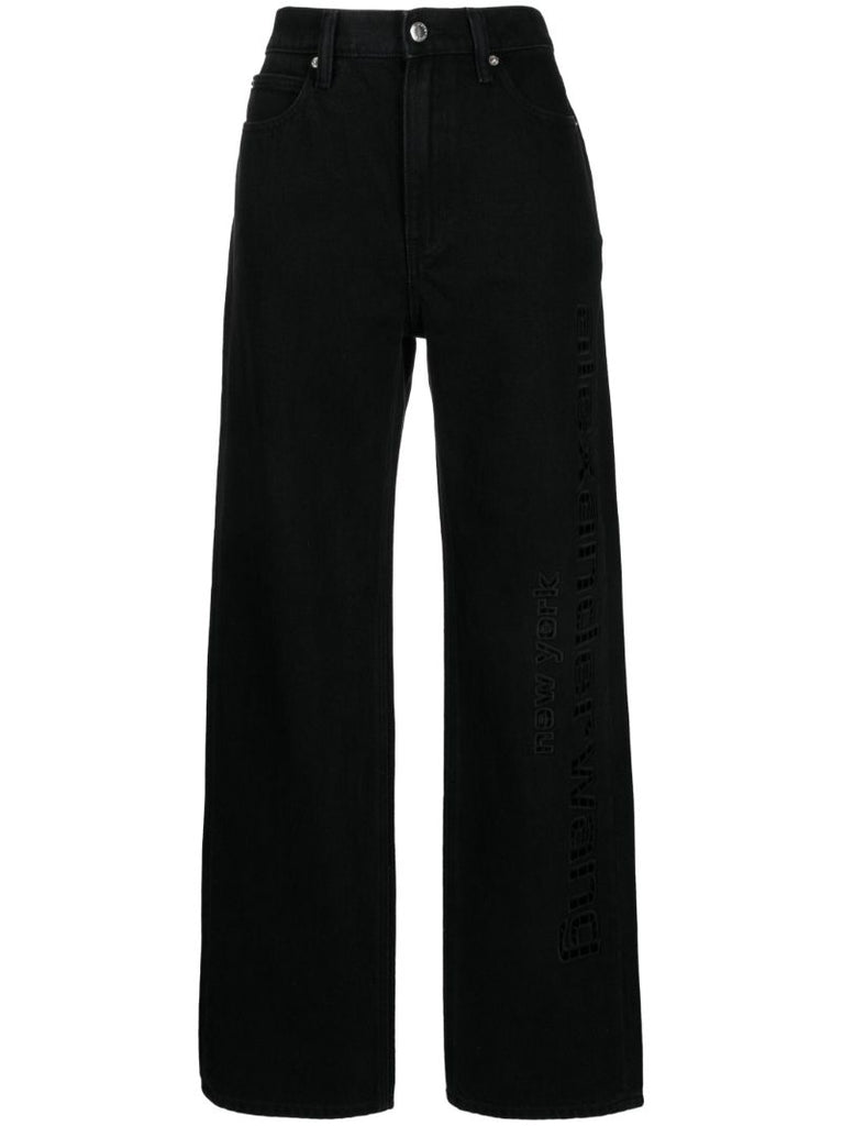 Black High Waist Wide-legged Jeans