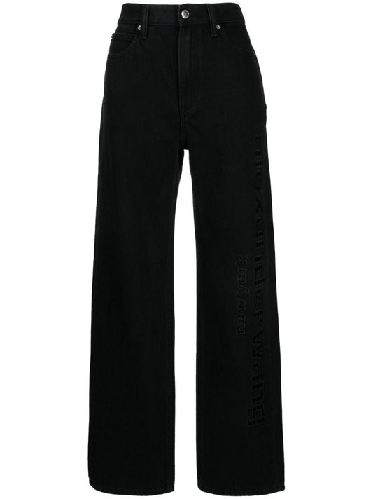 Black High Waist Wide-legged Jeans