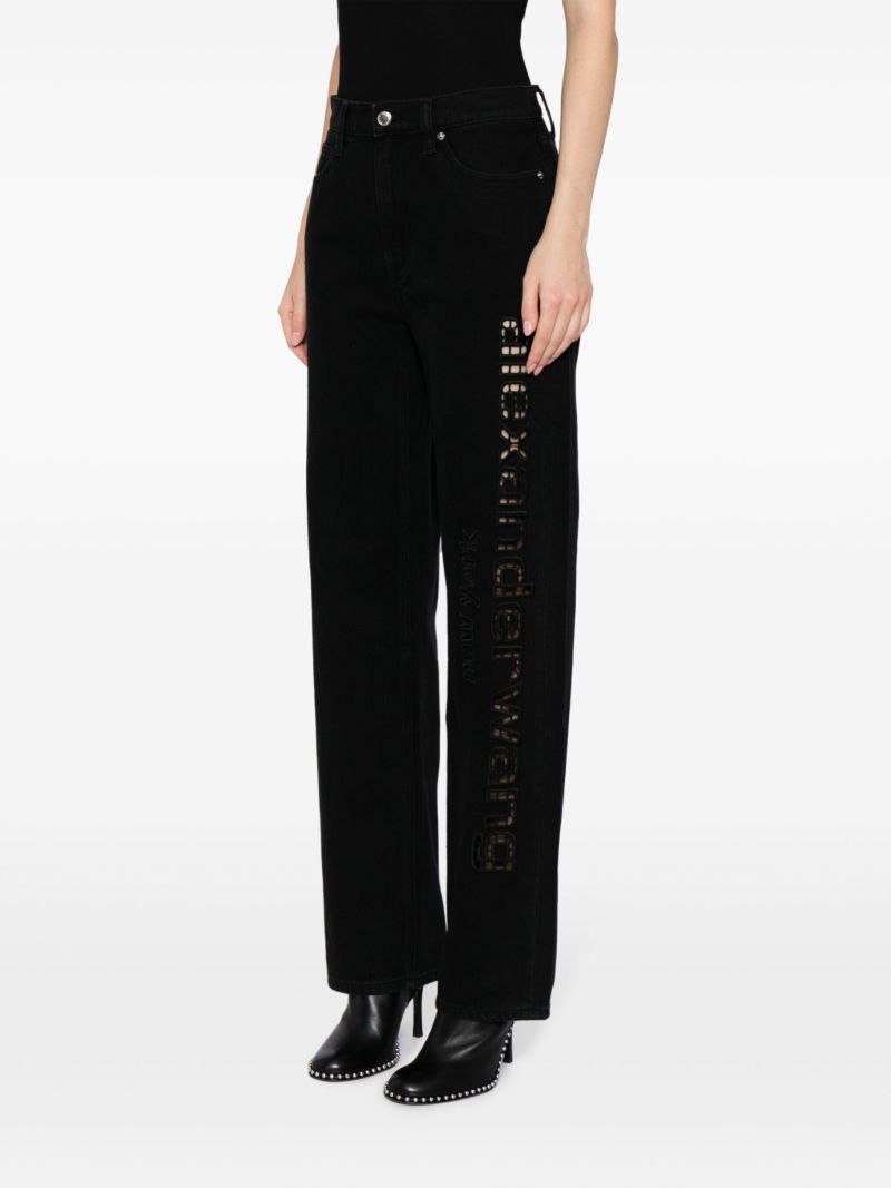 Black High Waist Wide-legged Jeans