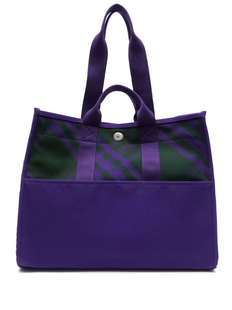 Purple Check Organic-cotton Tote Bag