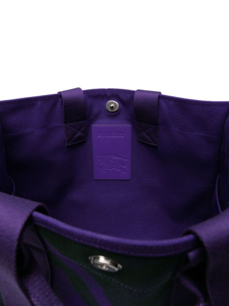 Purple Check Organic-cotton Tote Bag