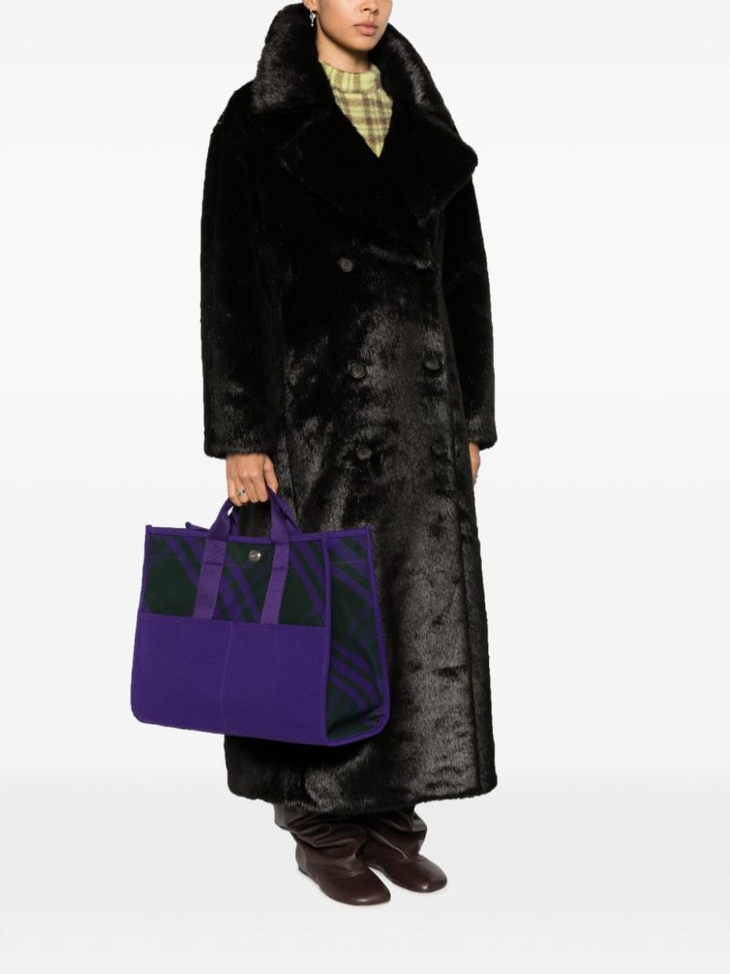 Purple Check Organic-cotton Tote Bag