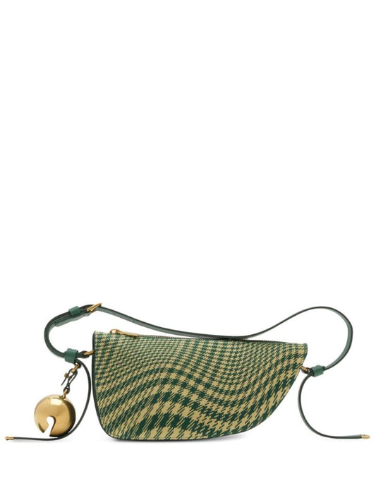 Green Shield Houndstooth Shoulder Bag