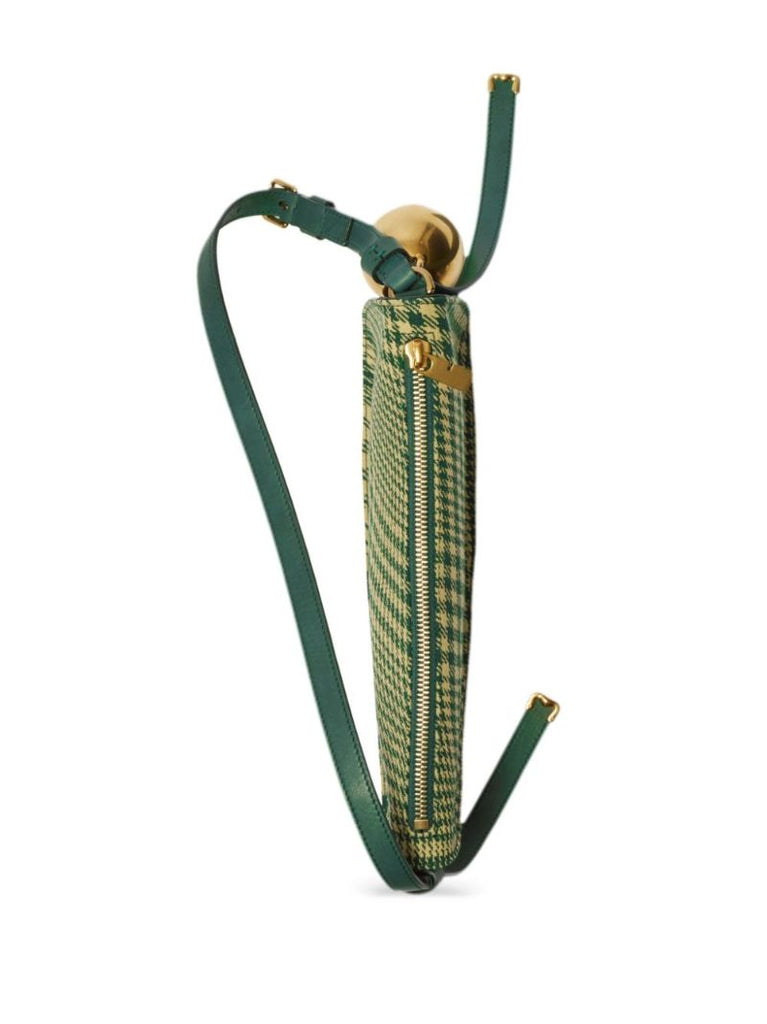 Green Shield Houndstooth Shoulder Bag