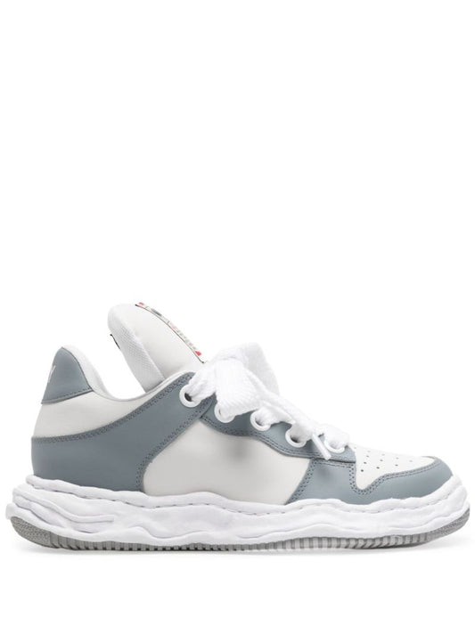 Grey Wayne Puffer Leather Sneakers