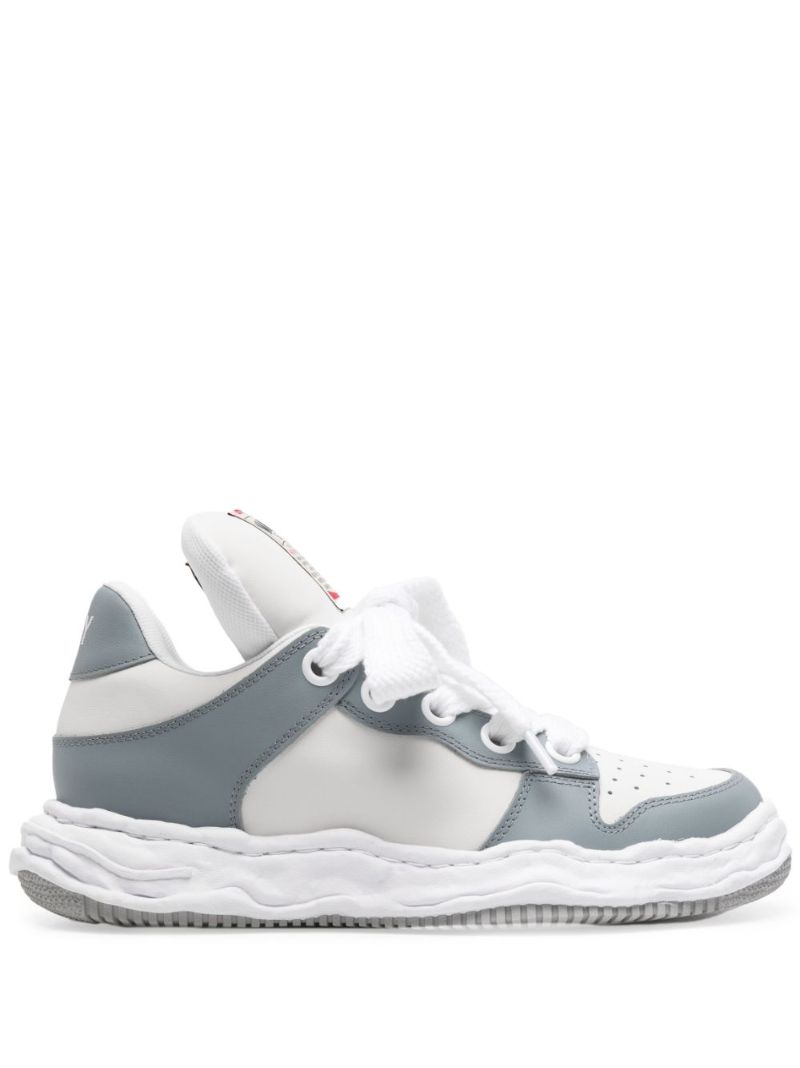 Grey Wayne Puffer Leather Sneakers