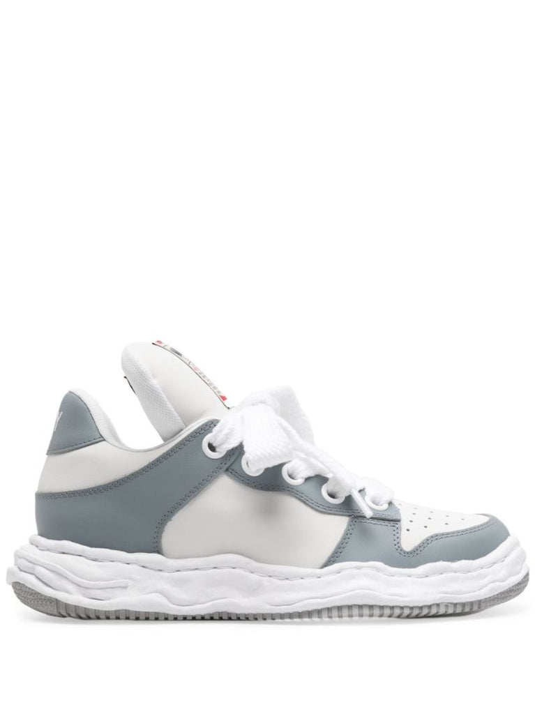 Grey Wayne Puffer Leather Sneakers